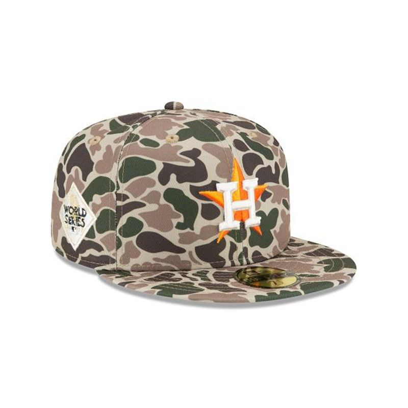 MLB Houston Astros Duck Camo 59Fifty Fitted (ASQ8666) - Green New Era Caps